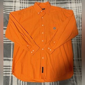 CRABLE SPORTSWEAR Auburn Tigers Orange Long Sleeve Button Down Shirt (Size - L)